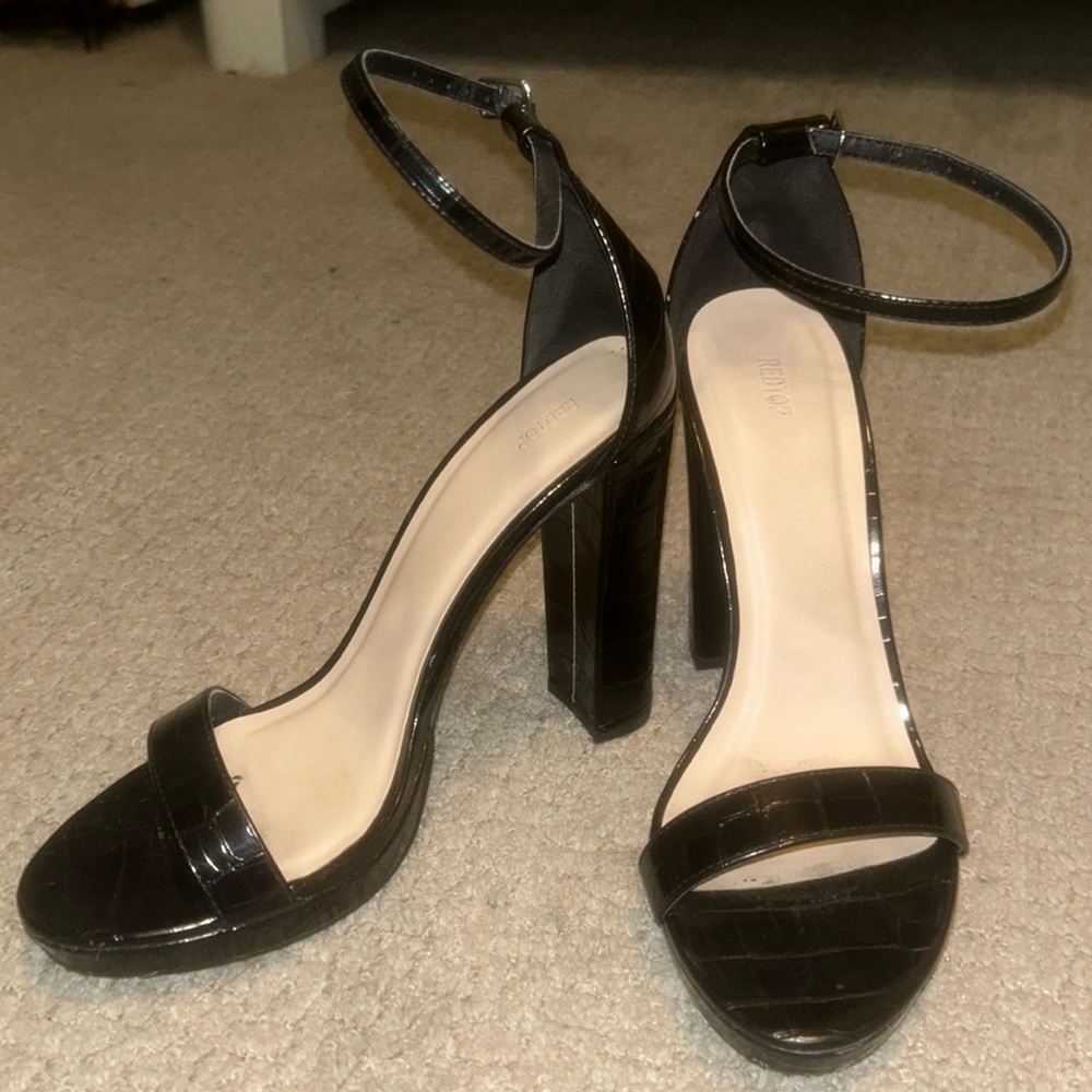 Black heels with ankle strap